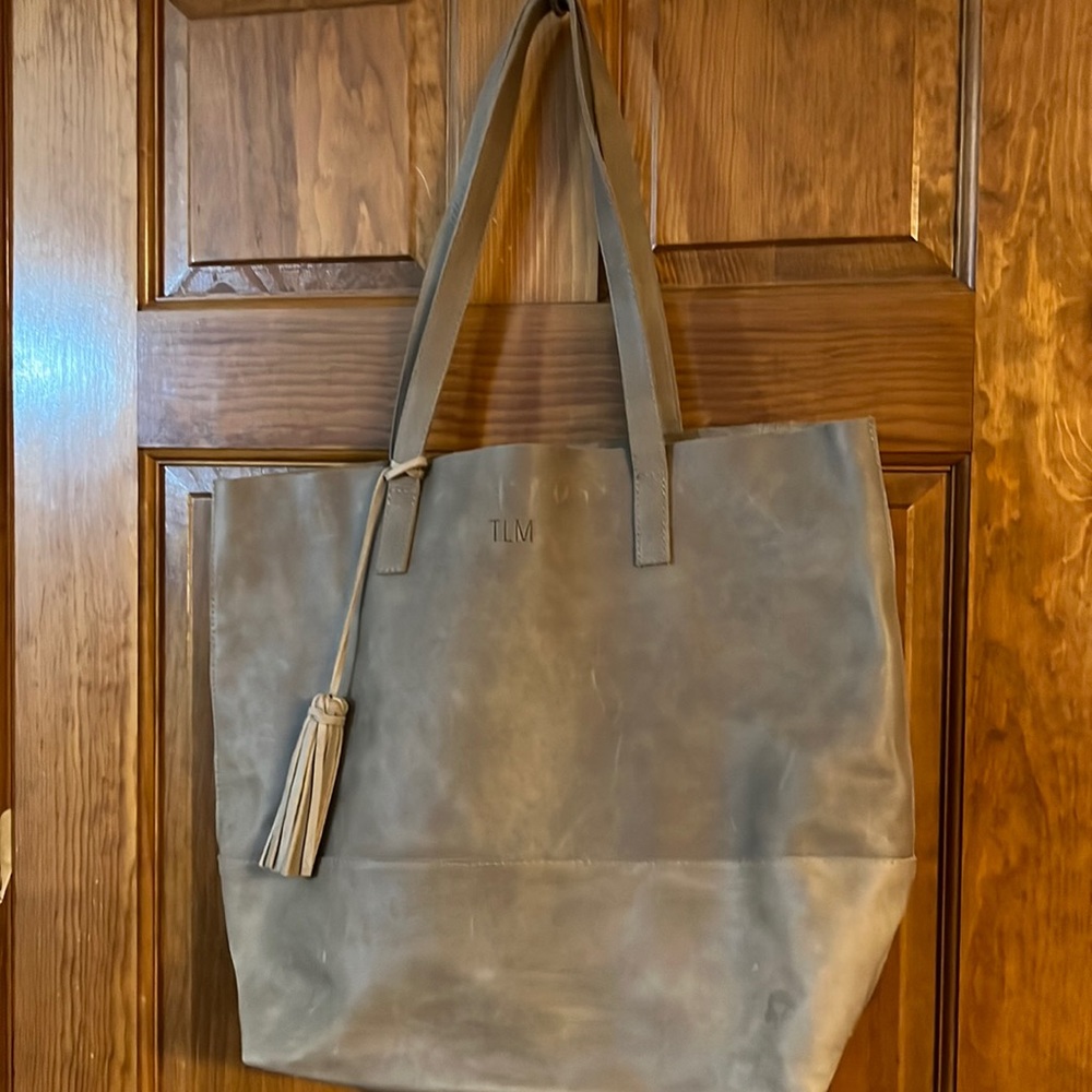 New TLM Womens Leather Tote Destress Hand Made Unique$290